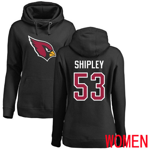 Arizona Cardinals Black Women A.Q. Shipley Name And Number Logo NFL Football 53 Pullover Hoodie Sweatshirts